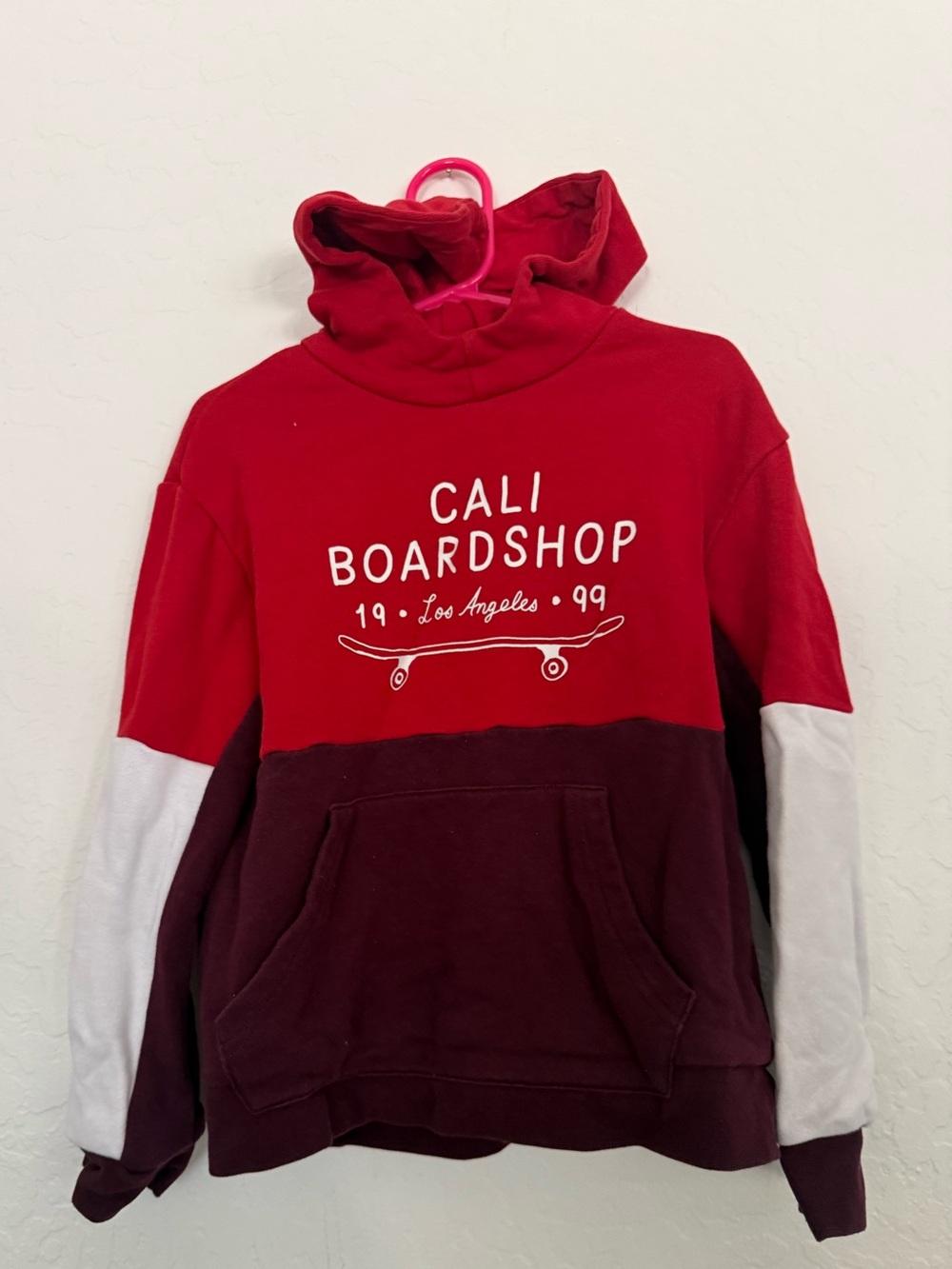 dip Red Maroon White Cali Boardshop Colorblock Hoodie